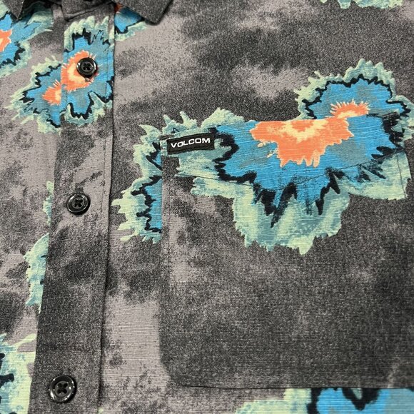 Volcom Mens Small Short Sleeve Button Front Shirt - Picture 3 of 5